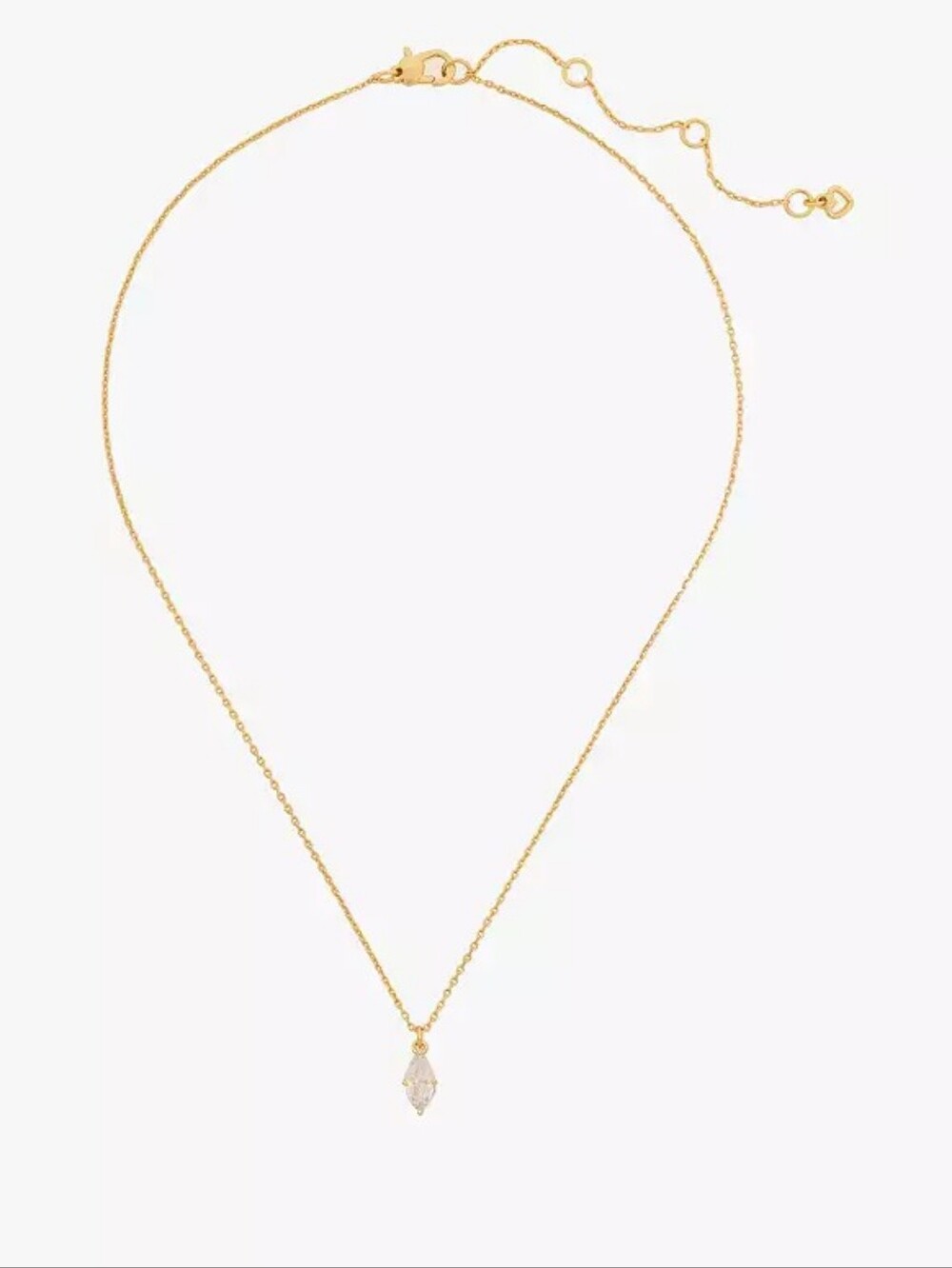 Kate Spade Gold & Clear Signature Solitaire Pendant Necklace NWT